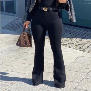 High Rise Black Flared Jeans